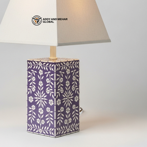 Lanterne de table artisanale en os incrusté avec motif floral, lampe de chevet de luxe en mosaïque, art indien traditionnel, décoration de bureau - Product Image 4