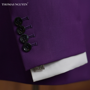 Costume violet rêveur pour homme de qualité supérieure - Ensemble 2 pièces sur mesure (veste et pantalon) |   Collection de couleurs naturelles haut de gamme - Product Image 4