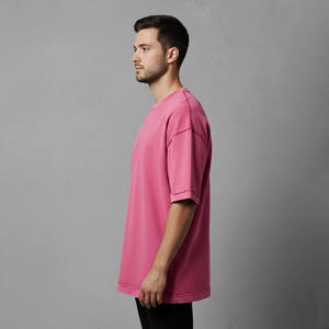 T-shirts personnalisés pour hommes, style hip-hop, 100% coton, logo imprimé sur mesure, respirants, écologiques, coupe ample pour hommes - Product Image 3