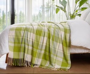 High Quality Popular Plaid <strong>Throw</strong> Blanket for Couch Lightweight <strong>Green</strong> Soft Cozy Blanket for Bed Chair Sofa - Product Image 3