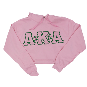 Sudadera con Capucha AKA Pink Pullover Ivy con Letra Griega Bordada, Sudadera de Forro Polar para Mujer, Color Rosa - Product Image 1