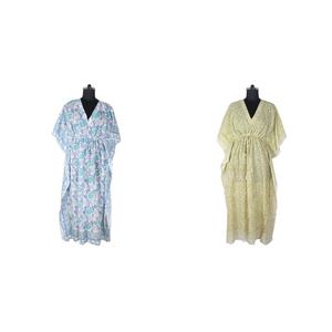 Abaya Dubaï Populaire Femmes Robe Musulmane 2025 Tendance Long Caftan Designs en Inde Anokhi Caftan Maxi Robe Floral Block Print - Product Image 1