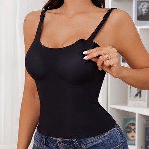 Nouveauté : débardeur court uni 100% polyester, logo personnalisé, débardeur de sport pour femmes - Product Image 1
