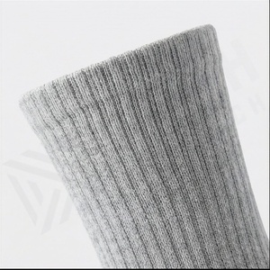 Crew <b>Socks</b> Solid Gray 100% Cotton Breathable Knitted Regular Fit Adult Daily Wear Spring Season - Product Image 4