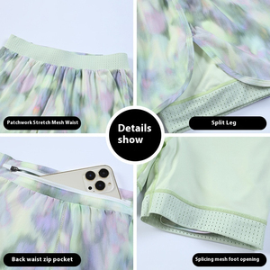 Shorts Deportivos de Cintura Alta para Mujer, Pantalones de Yoga y Running, Talla XL, Spandex, Estampado Colorido, Conjunto Deportivo de Dos Piezas - Product Image 4