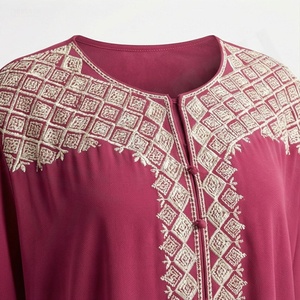 Nouvelle robe longue en mousseline de soie Kaftan Abaya musulmane, ensemble deux pièces, taille plus, polyester, tailles personnalisables, vêtements modestes - Product Image 4