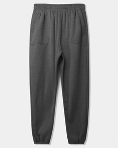 Pantalon de jogging gris foncé pour homme grande taille, taille élastique, taille mi-haute, tricoté, décontracté, avec poches, coupe classique, pour l'automne - Product Image 1