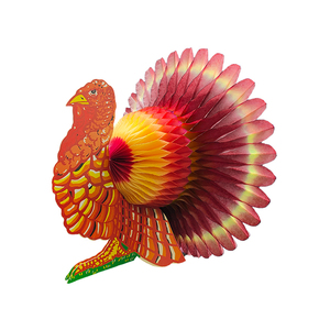 Pièce maîtresse en papier de soie en forme de dinde CE-7301 33cm de hauteur pour Thanksgiving et Halloween - Product Image 5