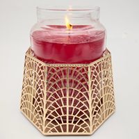 Support de bougie chauffe-plat en acier inoxydable personnalisable, motif feuille d'argent, résistant à la chaleur, pour la maison, les mariages et les restaurants – Collections Diva