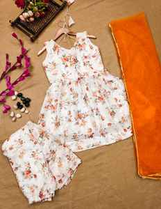 El impresionante juego de Fox Georgette Sharara para bodas agrega un encanto adicional a tu aspecto Salwar - Product Image 4