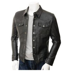 Camisas de Cuero Personalizadas al por Mayor para Hombre, Camisas de Manga Larga Hechas a Mano con Botones, de la Mejor Calidad - Product Image 1