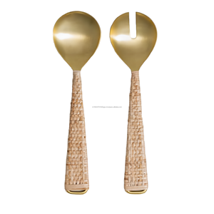 Wholesale Luxury Gold Metal Serving Tools Salad <b>Server</b> for Wedding Parties Hotels and Restaurants - Product Image 4