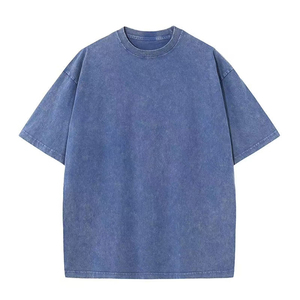 Camiseta de algodón prémium con lavado ácido personalizado, estilo vintage, oversize, para hombre y mujer, fabricante OEM ODM - Product Image 1