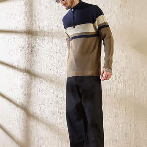 <b>Mens</b> Performance Breathable Half Zip Pullover <b>Sweater</b> Knit Hybrid Design Long Sleeve Active Casual Lightweight Winter 100% - Product Image 3