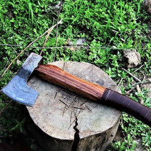 Handcrafted Damascus Steel Hatchet With <b>Wood</b> Handle For Survival Use Woodsman Outdoor Camping Hatchet <b>Axe</b> Damascus Steel - Product Image 4