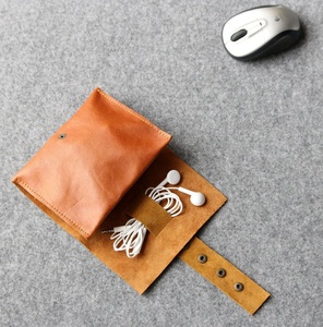 กระเป๋าหนังสำหรับใส่สายหูฟังที่เก็บหูฟังฝาครอบหูฟังกระเป๋าใส่สายหนังสินค้า OEM & FBA - Product Image 1