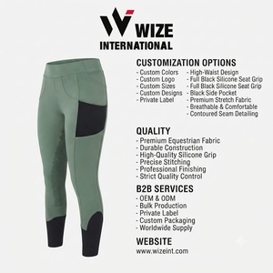 กางเกงเลกกิ้งเอวสูง WIZE International สีเขียวดำ แต่งผ้าตาข่าย มีกระเป๋า ยืดได้สี่ทิศทาง - Product Image 6