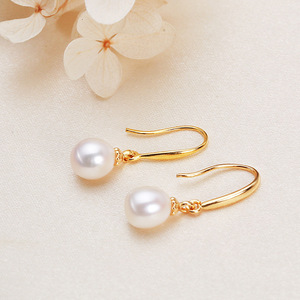 Pendientes Sencillos de Perlas de Agua Dulce Genuinas de Zhuji Mountain Lake, Joyería de Perlas, Venta al por Mayor - Product Image 3