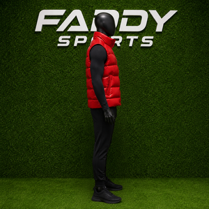 Custom Glossy Red Puffer Vest Men <b>Women</b> Winter Warm Sleeveless Jacket Quilted Gilet Windproof Shiny Bubble Coat Padded <b>Waistcoat</b> - Product Image 4