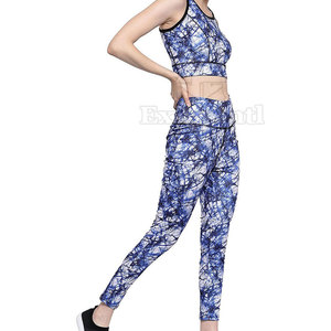 Conjunto de Yoga para Mujer con Cintura Elástica, Diseño Personalizado y Logotipo Frontal, Transpirable, de Spandex/Nylon, 2 Piezas - Product Image 2