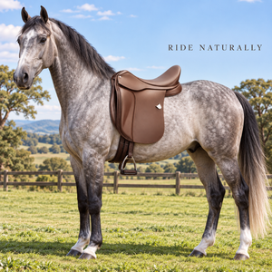 Selle d'équitation anglaise classique marron avec siège sculpté et rabat complet |   Selle d'équitation avec rembourrage et finition soignée - Product Image 4