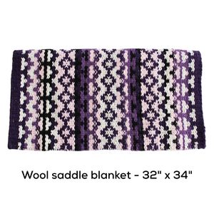 Manta de Lana para Silla de Montar Western 32x34 Turquesa Navajo de Alta Calidad Lista para Enviar a EE. UU. con Envío Gratuito - Product Image 4