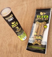 Rouleaux de feuilles de Tendu en ébène Pointes en bois et en verre Tubes de cônes de feuilles de palmier en ébène à combustion super lente Roulés à la main Rouleaux de feuilles naturelles en vrac