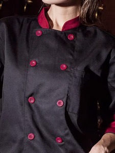 Uniforme de Chef 2025 Económico Unisex de Manga Corta con Cuello Alto y Doble Botonadura, Tejido de Poliéster, Delgado, para Restaurante - Product Image 4