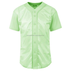 Broderie Logo Jeunes Cousu col en V Sublimation Vente en gros Blanc Maille personnalisée Maillot de baseball uni - Product Image 6