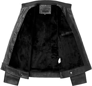 Chaqueta de Invierno de Cuero Transpirable de Alta Calidad |   Chaqueta de Piel para Exteriores, Cálida, Ecológica y Resistente al Viento |   OEM al por Mayor - Product Image 4