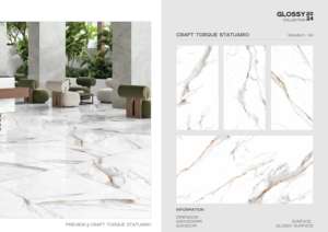 กระเบื้องพอร์ซเลนเคลือบเงาพรีเมียม ขนาด 600x1200 มม. ผิวขัดเงา สำหรับตกแต่งผนังและพื้นภายในและภายนอกอาคาร ทันสมัย - Product Image 2