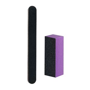 Lima y bloque pulidor de uñas profesional de alta calidad, herramientas de manicura, grano 100/180, lima negra para pedicura y logotipo personalizado - Product Image 1