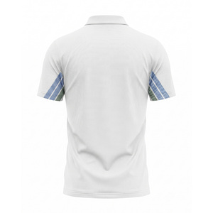 Polo pour homme blanc uni imprimé par sublimation, manches courtes, respirant, séchage rapide, tricoté en Spandex/Polyester, vêtements de golf - Product Image 5