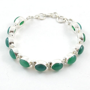 Pulsera elegante de plata de ley 925 con ojo de tigre para mujer, estilo exclusivo, hecha a mano, joyería india con estilo, venta al por mayor - Product Image 2