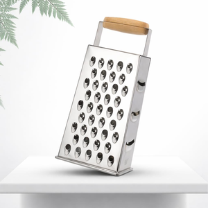 Metal Vegetable Grater with Wooden Handle Stainless Steel Box Grater for Cheese Vegetables and Kitchen Food Preparation Decor - Product Image 6