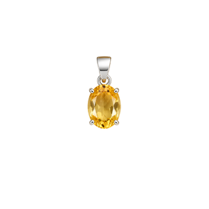 Pendentif en pierre précieuse citrine, forme hexagonale, religieux, hindouisme - Product Image 1