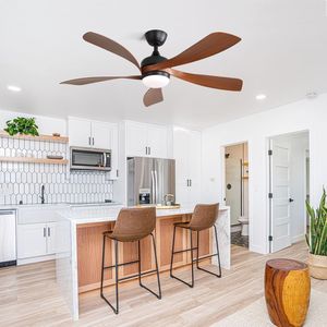 52-Inch Indoor LED <b>Ceiling</b> <b>Fan</b> with 3 Color Dimmable ABS Blades Remote Control Reversible DC Motor <b>Black</b> with LED Light - Product Image 3