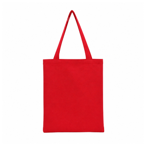 Sac en coton rouge au design simple, grande taille, à bas prix, avec poignée pour le transport à la main ou à l'épaule, pour un usage quotidien et les courses. - Product Image 1