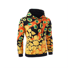 Men's Hooded Sweatshirt Abstract Print Regular Fit Casual Autumn Knitted Polyester Breathable Front Pocket Design - Product Image 3