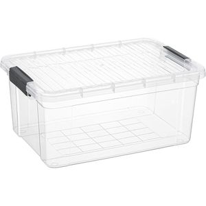 Contenitore di Stoccaggio Trasparente da 16 Quarti con Coperchio, Non Tossico, Senza BPA, Inodore, in Plastica Impilabile con Chiusura a Scatto per Organizzazione - Product Image 1