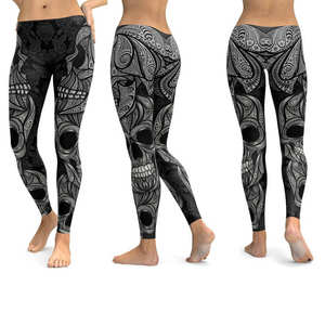 Leggings de sport pour femmes Skeleton, pantalons de yoga taille haute, collants d'entraînement extensibles dans 4 directions pour la course à pied, le fitness et les vêtements de sport - Product Image 5