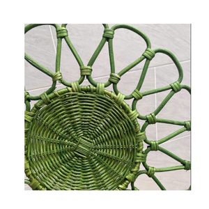 Colorful rattan charger plate Vietnam rattan <b>placemat</b> set <b>Christmas</b> tableware rattan Rattan charger plate set of 4 Wholesale - Product Image 5