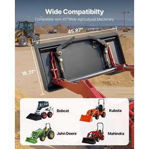 Piastra di Montaggio Universale 1/2 per Skid Steer, in Acciaio Resistente, con Capacità di Carico di 9000 libbre, Accessorio Facile da Montare - Product Image 2