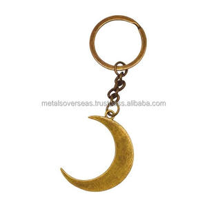 <b>Custom</b> Vintage Zinc Alloy Engraved Crescent Moon Shape <b>Keychain</b> with Embossed Design Personalized Handmade Gift - Product Image 6