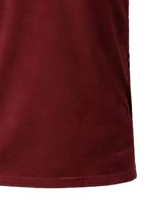 Polo de Algodón para Hombre Color Granate Personalizado con Cuello y Puños en Azul Claro, Corte Clásico, Casual, Verano, Suministro al por Mayor OEM - Product Image 6