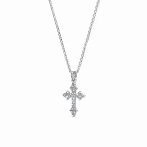 Pendentif en diamant cultivé en laboratoire certifié IGI, clarté VVS, en or blanc 18 carats, tendance pour fiançailles et mariage - Product Image 4