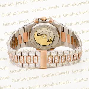 Montre de luxe en acier inoxydable glacé coussin cadran D VVS Moissanite diamant Auto Date Pass diamant testeur Hip Hop montre pour hommes - Product Image 5