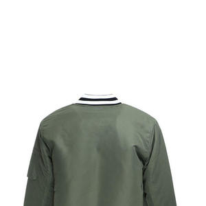 <b>Men's</b> Olive Green Bomber <b>Jacket</b> Casual Zipper Front Solid Color Polyester Regular Fit Turn-down Collar Autumn Wear - Product Image 4
