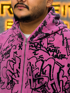 Sudadera con Capucha Personalizada con Cremallera, Lavado Ácido, Impresión a Todo Color, 100% Algodón, Ecológica, Transpirable, Estilo Urbano, Ropa de Otoño - Product Image 4