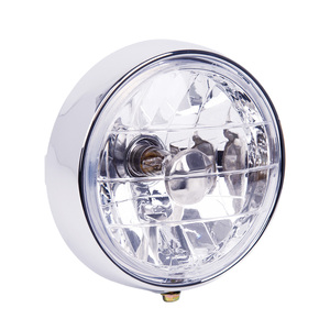 Ensemble de phare de moto JY-17M5 pour C50/C70/C90 (1967-1983) avec bord chromé et lentille en verre 6V/12V - Product Image 1